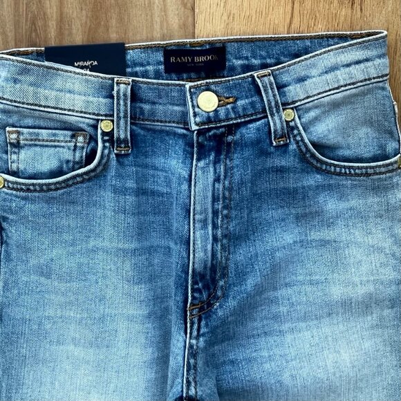 RAMY BROOK MIRANDA HIGH RISE RELAX FIT JEANS WOMEN’S sz 24 Frayed Hem NWT - Picture 2 of 12